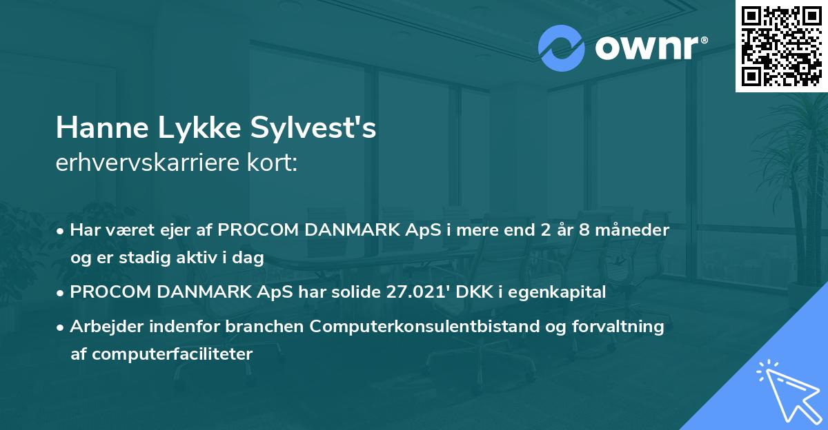 Hanne Lykke Sylvest's erhvervskarriere kort