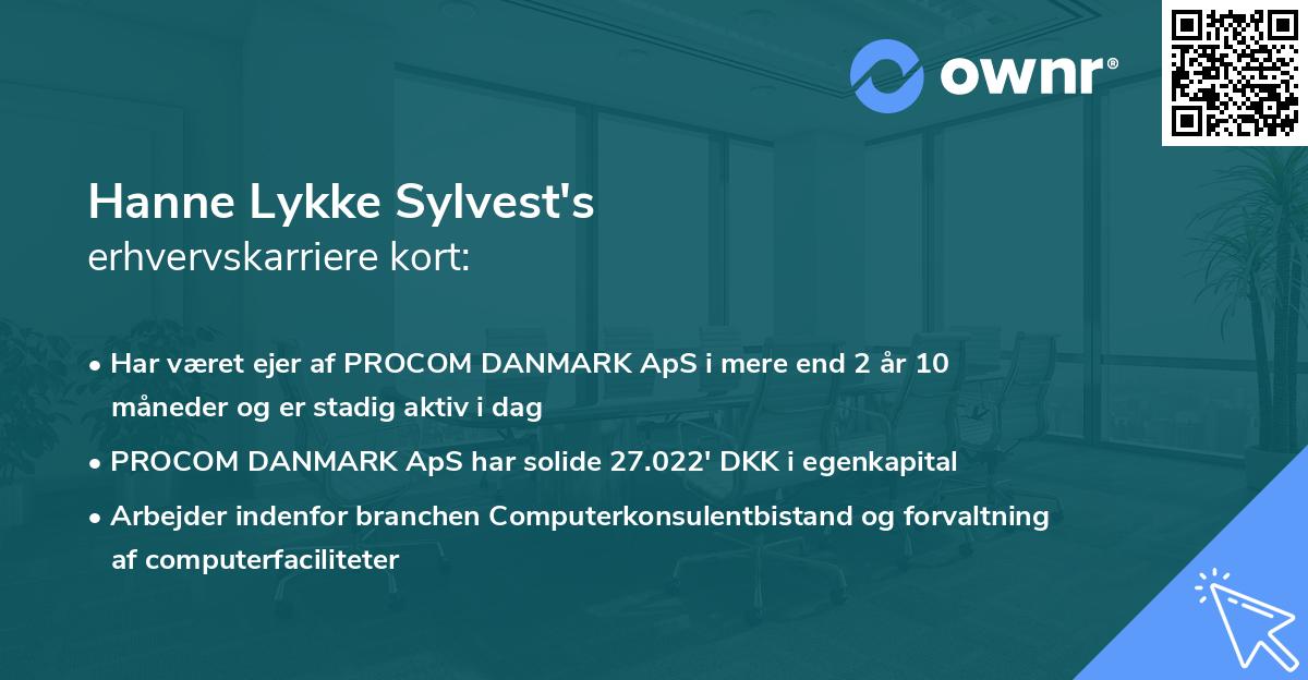 Hanne Lykke Sylvest's erhvervskarriere kort