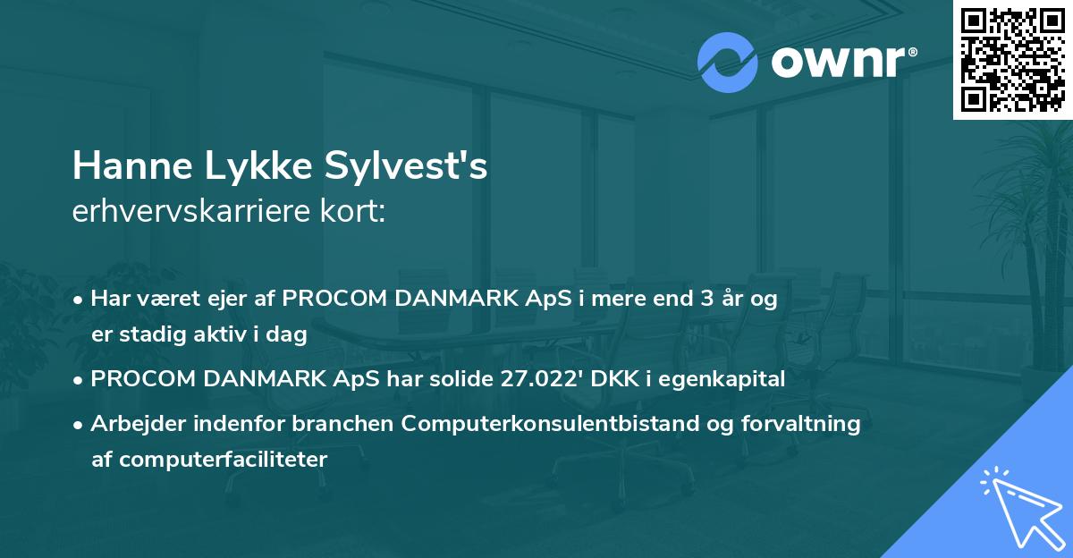 Hanne Lykke Sylvest's erhvervskarriere kort