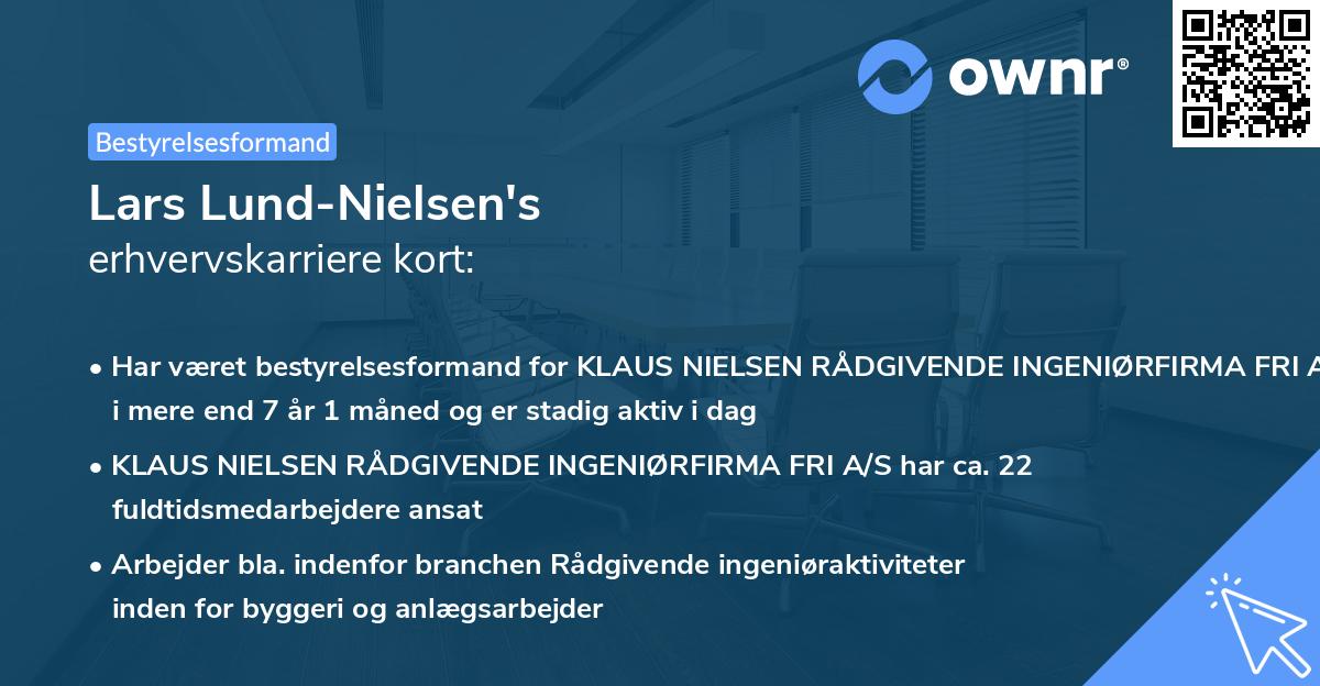 Lars Lund-Nielsen's erhvervskarriere kort