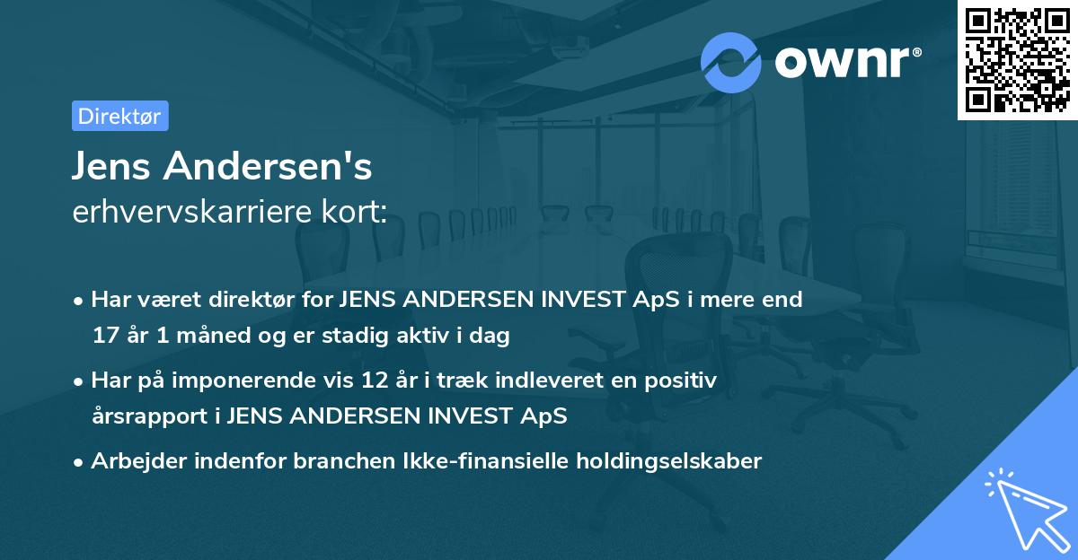 Jens Andersen's erhvervskarriere kort