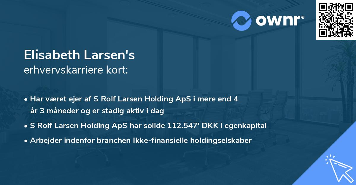 Elisabeth Larsen's erhvervskarriere kort