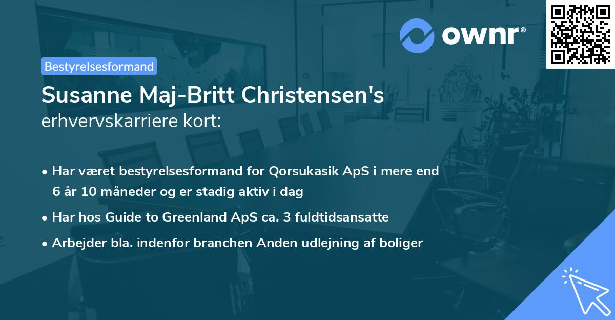 Susanne Maj-Britt Christensen's erhvervskarriere kort