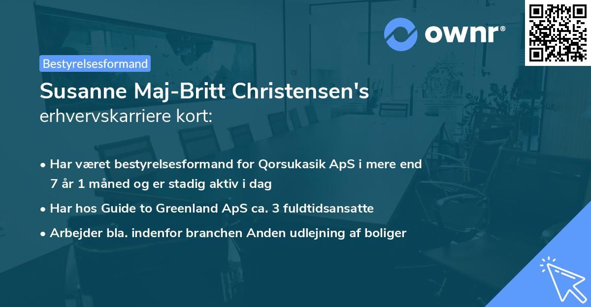 Susanne Maj-Britt Christensen's erhvervskarriere kort