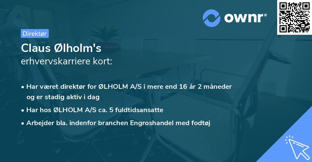 Claus Ølholm's erhvervskarriere kort
