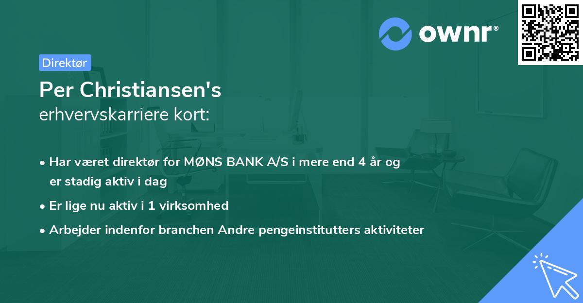 Per Christiansen's erhvervskarriere kort