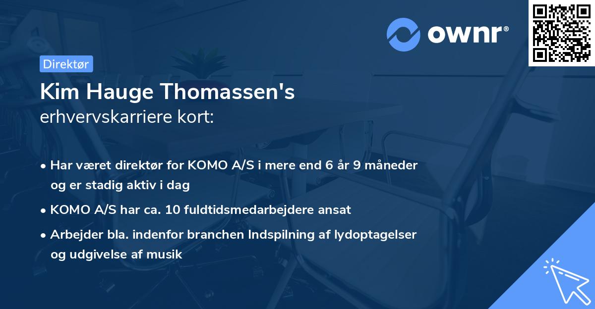 Kim Hauge Thomassen's erhvervskarriere kort