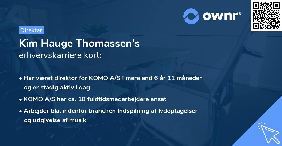 Kim Hauge Thomassen's erhvervskarriere kort