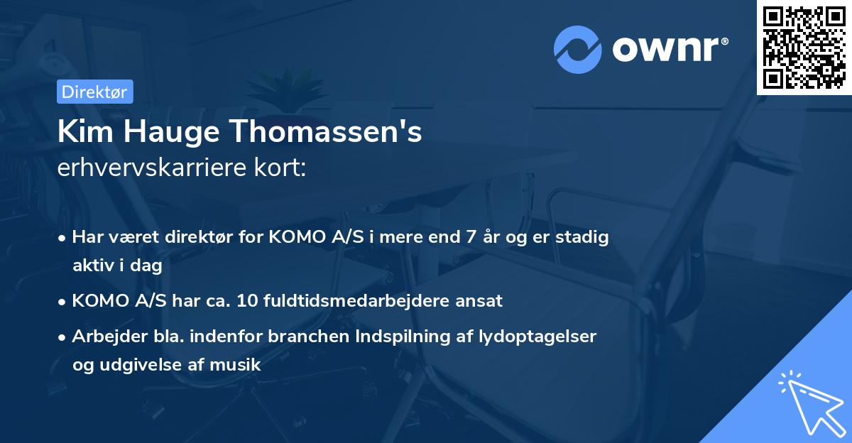Kim Hauge Thomassen's erhvervskarriere kort