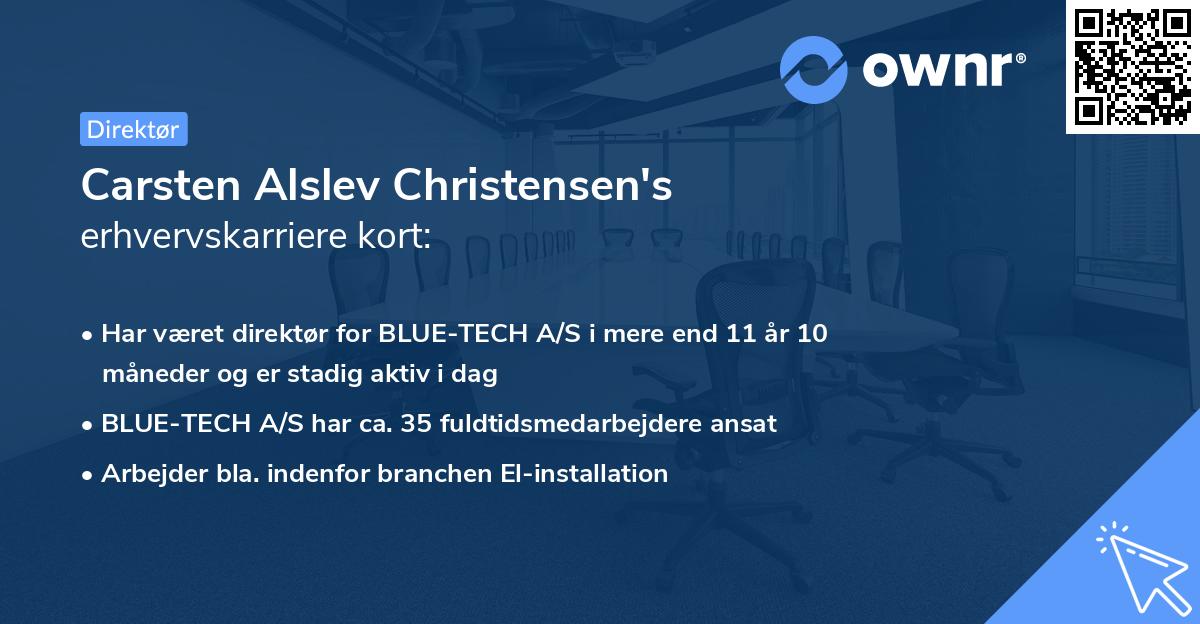 Carsten Alslev Christensen's erhvervskarriere kort