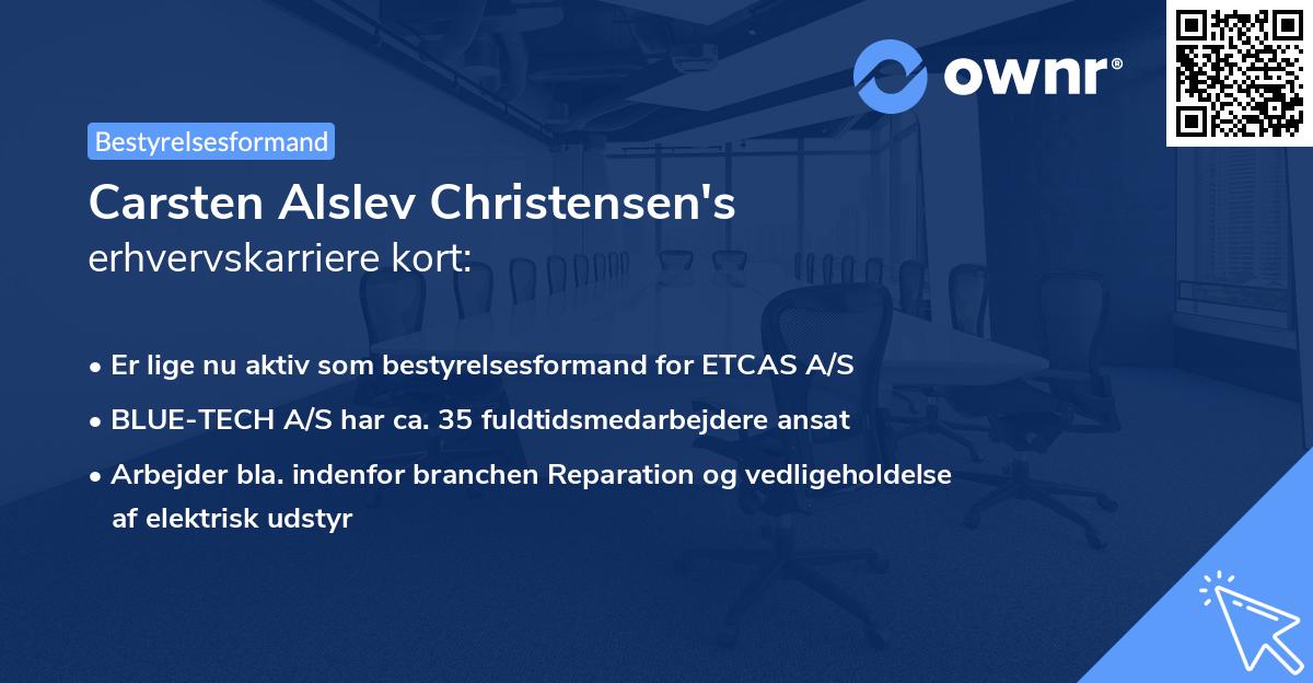 Carsten Alslev Christensen's erhvervskarriere kort