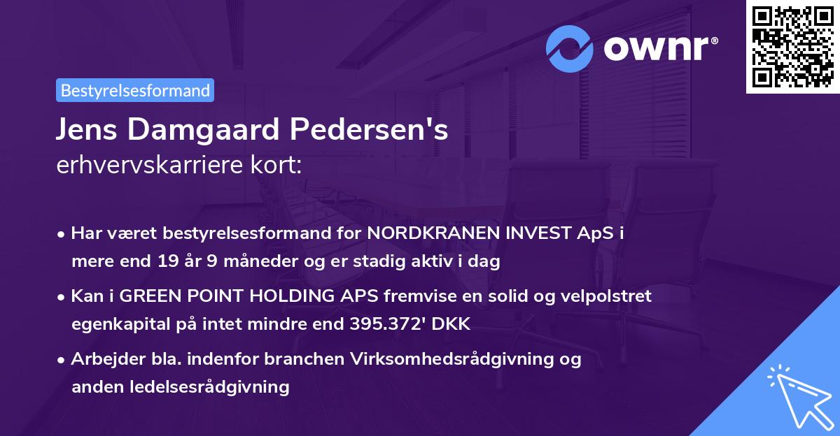 Jens Damgaard Pedersen's erhvervskarriere kort