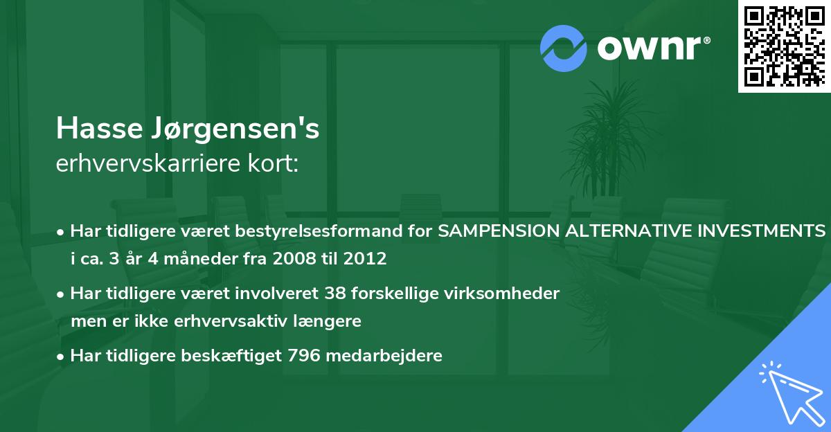 Hasse Jørgensen's erhvervskarriere kort