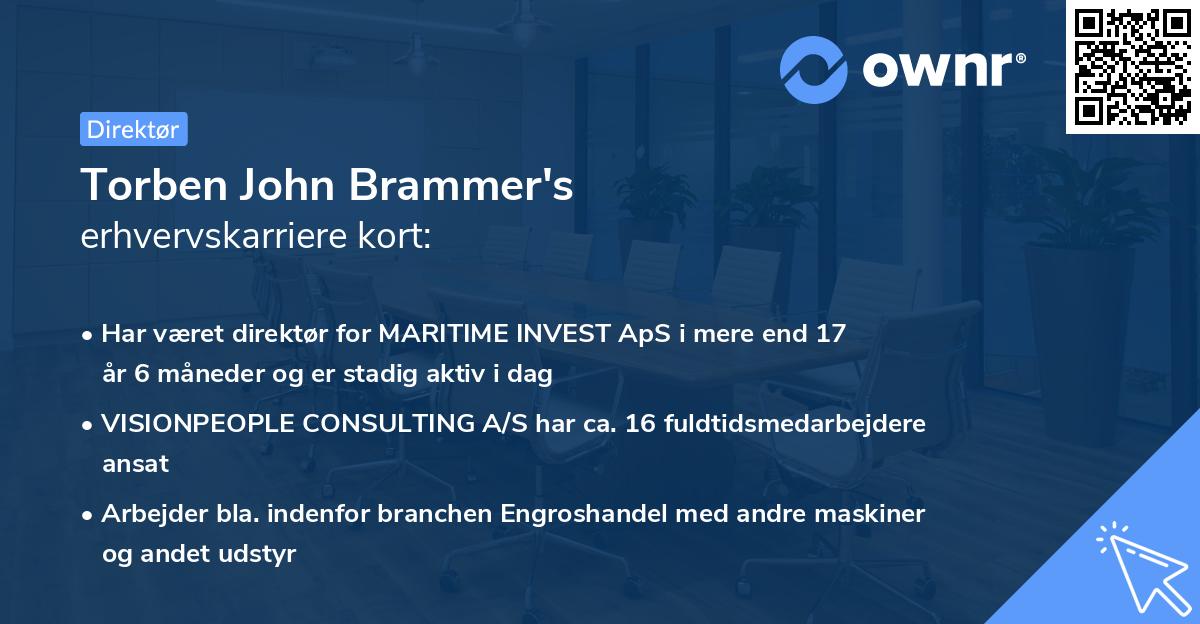 Torben John Brammer's erhvervskarriere kort