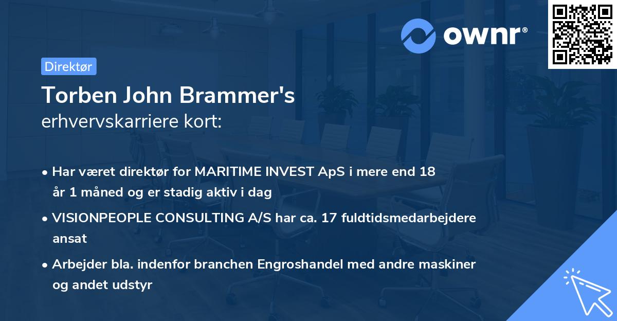 Torben John Brammer's erhvervskarriere kort