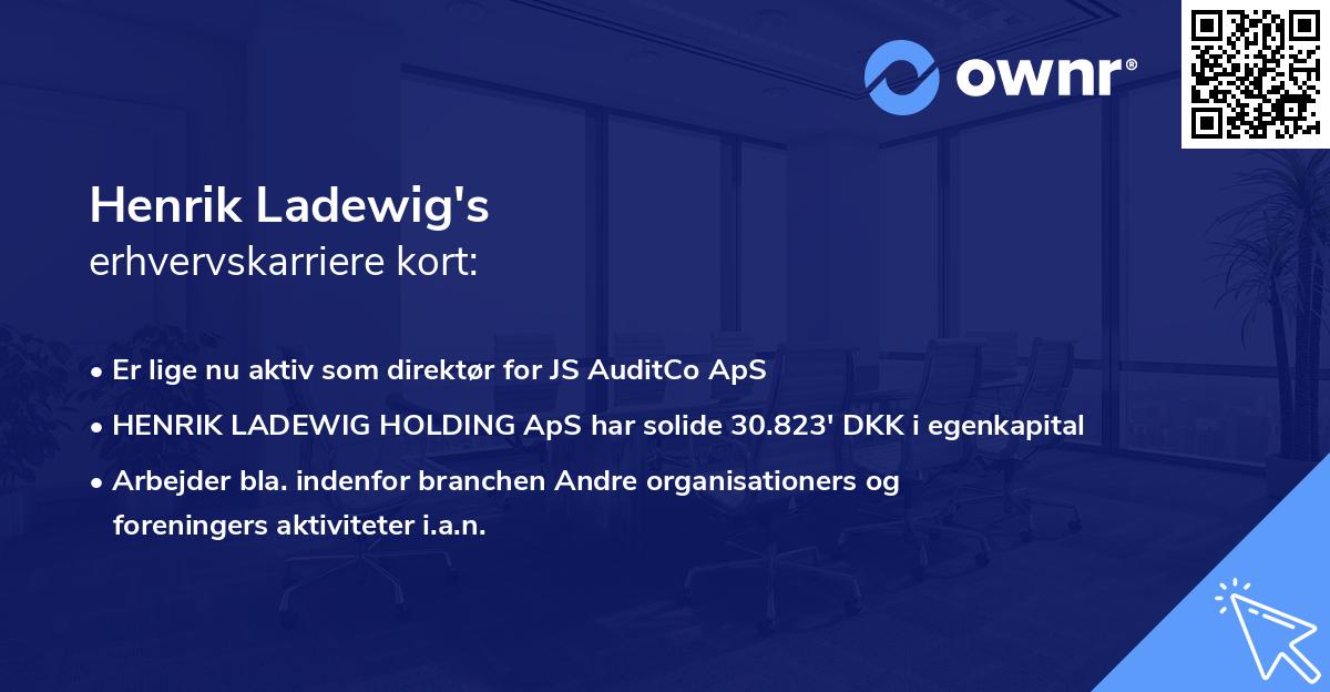 Henrik Ladewig's erhvervskarriere kort