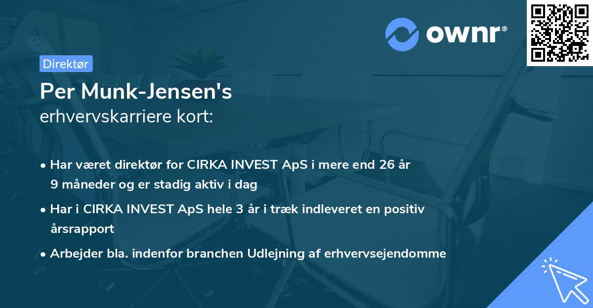 Per Munk-Jensen's erhvervskarriere kort