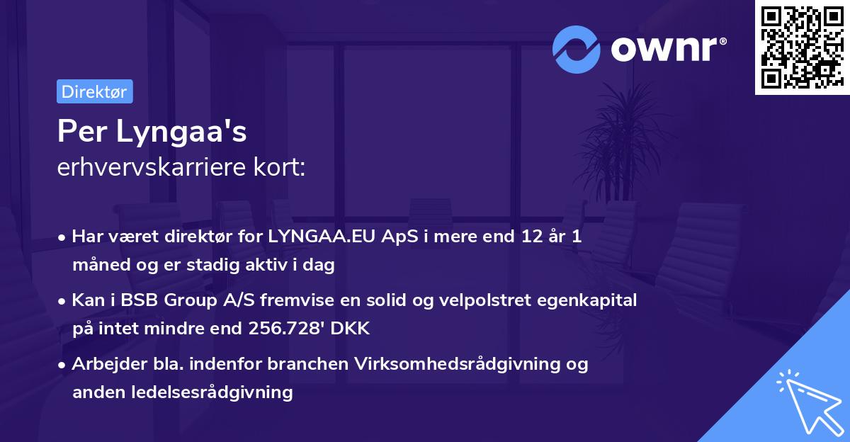 Per Lyngaa's erhvervskarriere kort