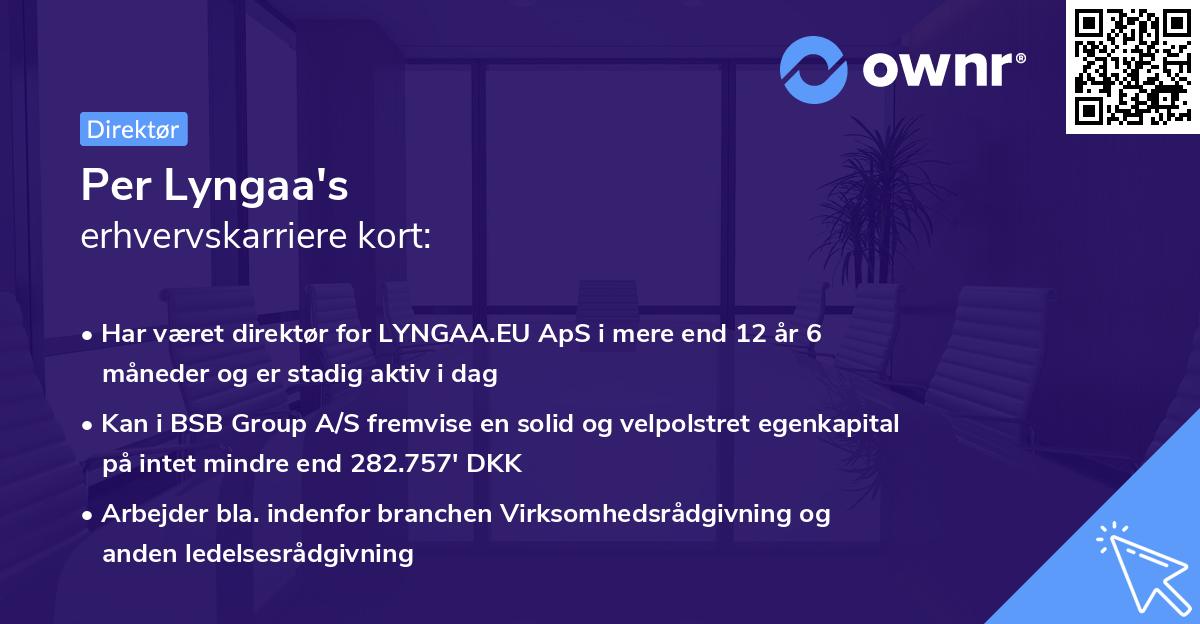 Per Lyngaa's erhvervskarriere kort