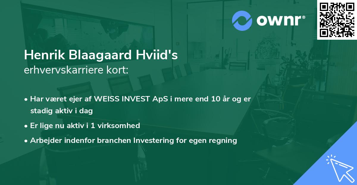 Henrik Blaagaard Hviid's erhvervskarriere kort