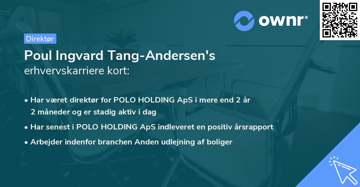 Poul Ingvard Tang-Andersen's erhvervskarriere kort
