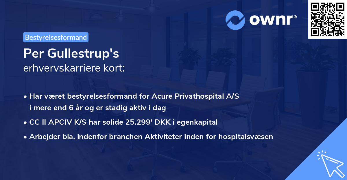 Per Gullestrup's erhvervskarriere kort