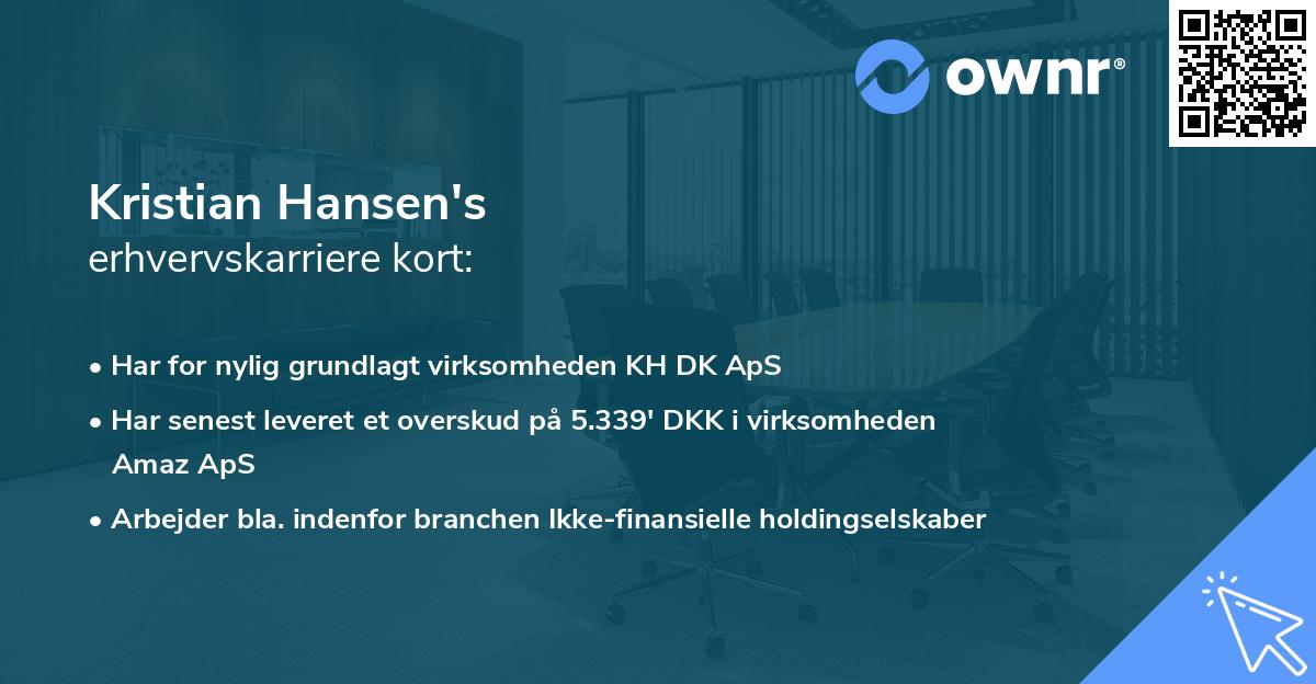 Kristian Hansen's erhvervskarriere kort