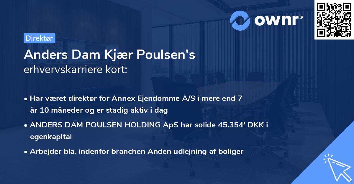 Anders Dam Kjær Poulsen's erhvervskarriere kort