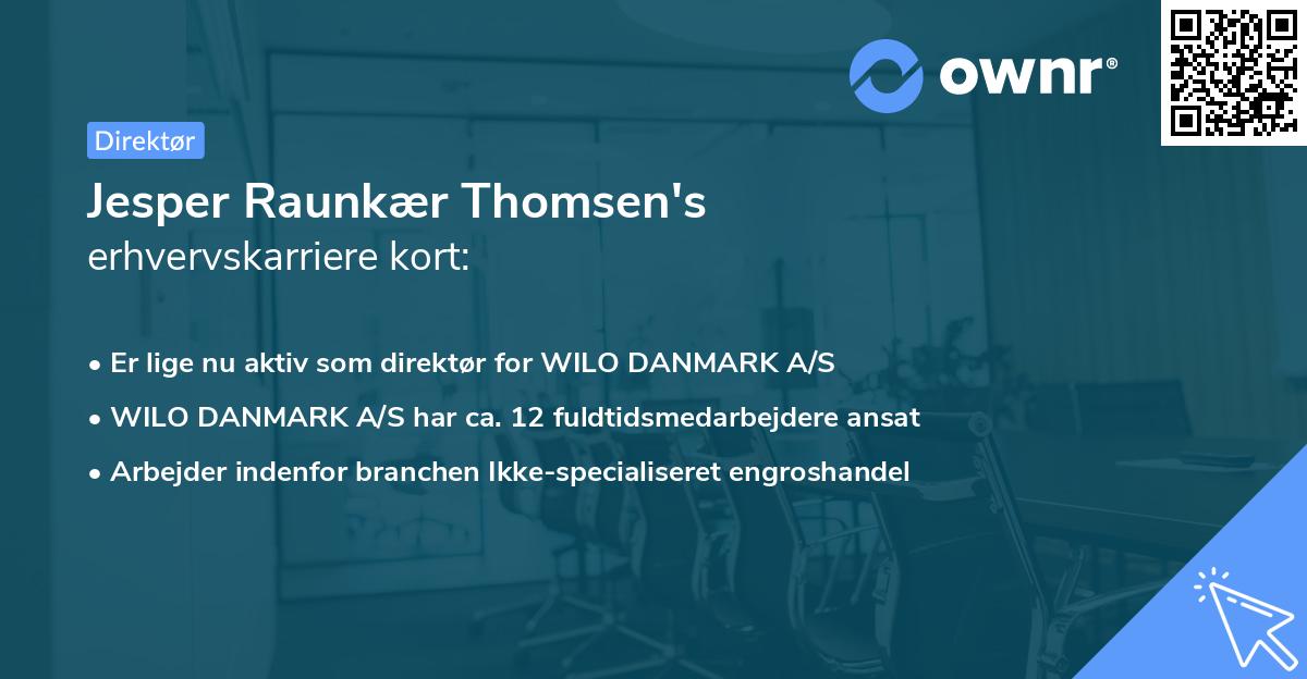 Jesper Raunkær Thomsen's erhvervskarriere kort