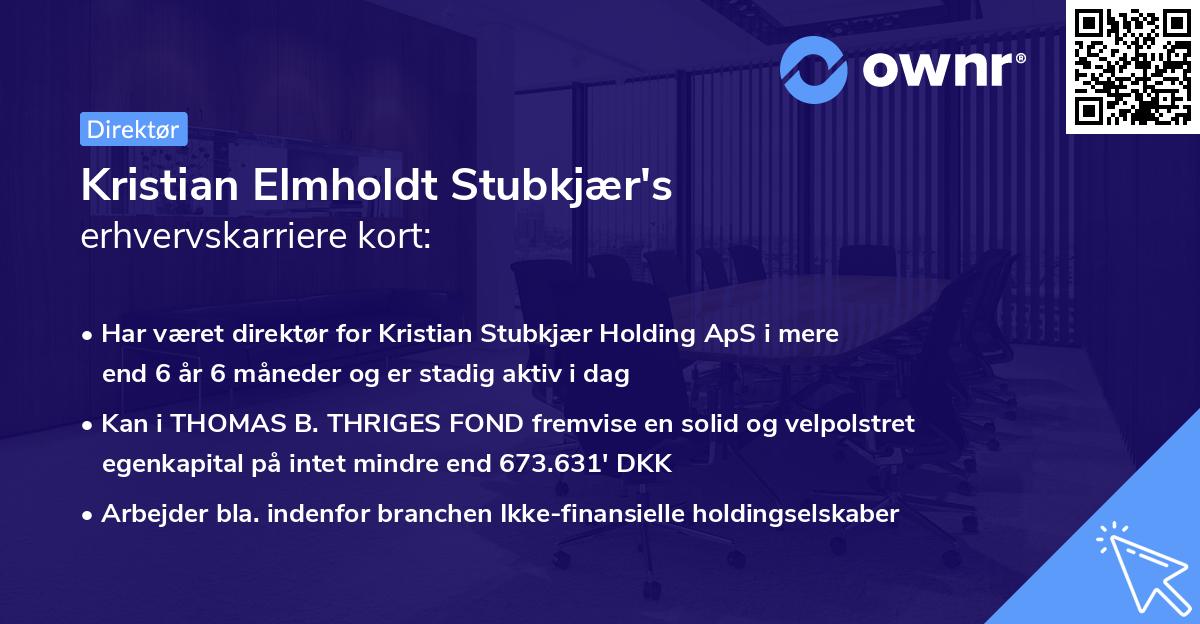 Kristian Elmholdt Stubkjær's erhvervskarriere kort