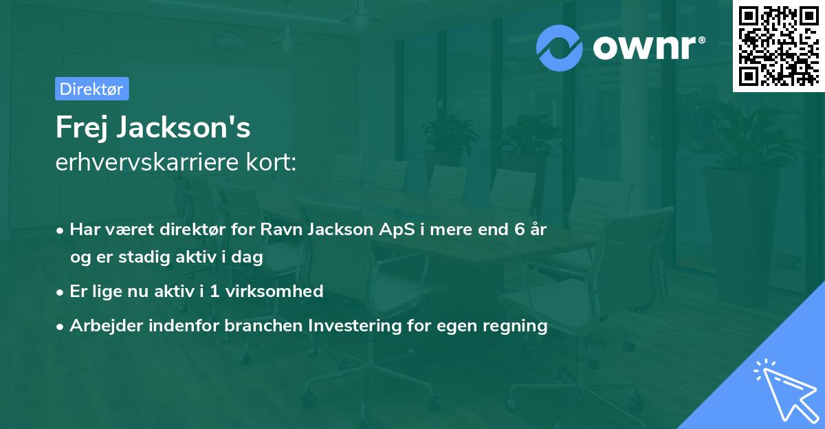Frej Jackson's erhvervskarriere kort