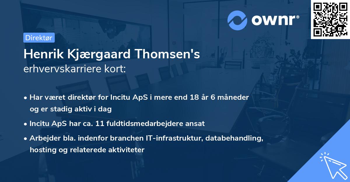 Henrik Kjærgaard Thomsen's erhvervskarriere kort
