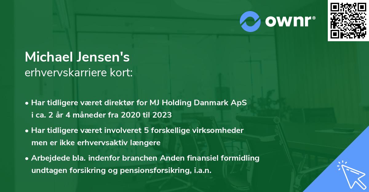 Michael Jensen's erhvervskarriere kort