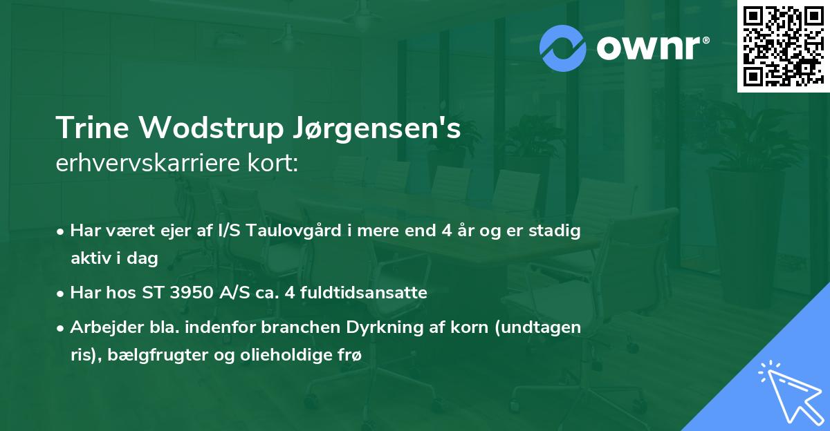 Trine Wodstrup Jørgensen's erhvervskarriere kort