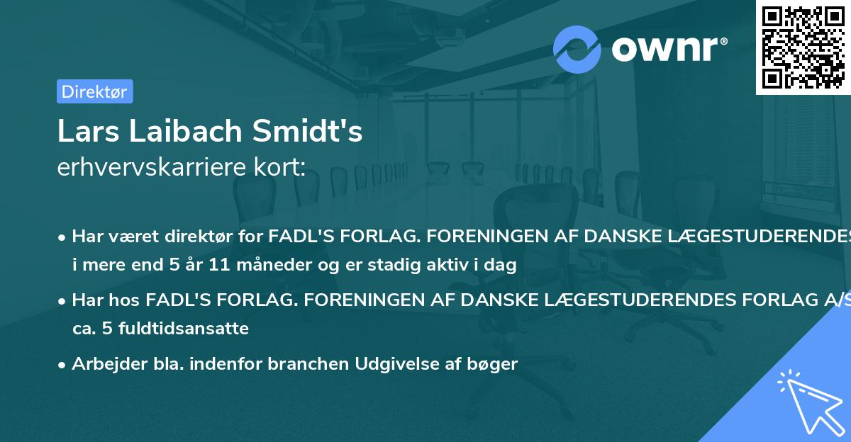 Lars Laibach Smidt's erhvervskarriere kort
