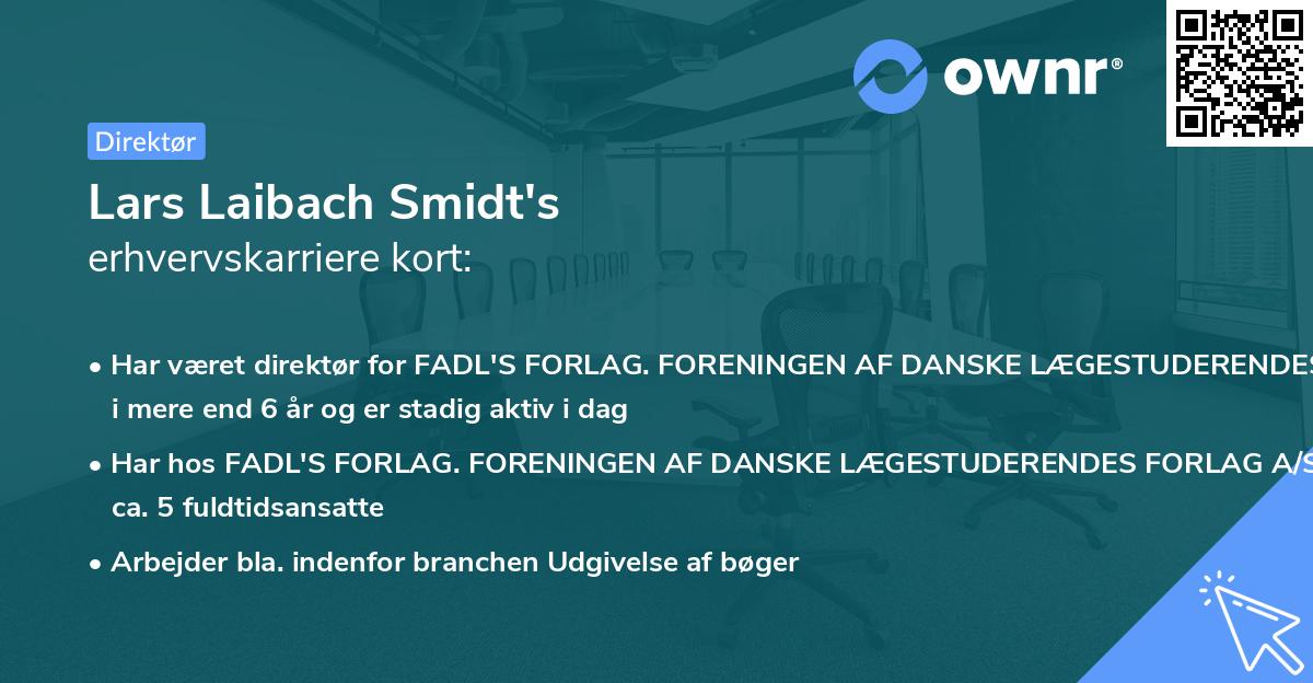 Lars Laibach Smidt's erhvervskarriere kort