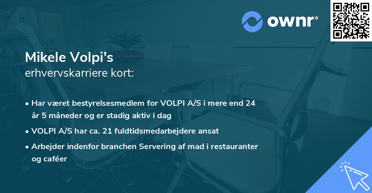 Mikele Volpi's erhvervskarriere kort