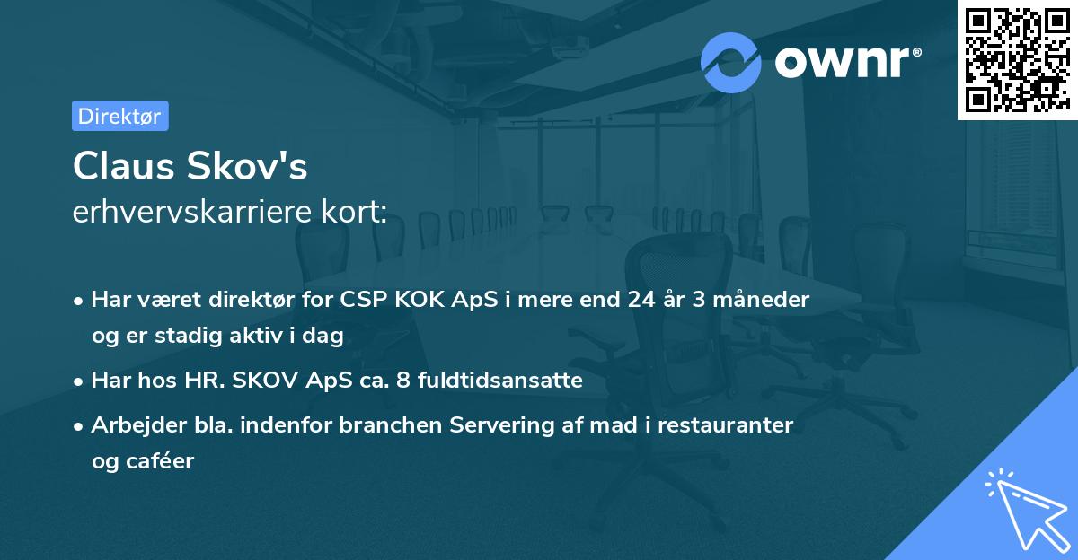 Claus Skov's erhvervskarriere kort