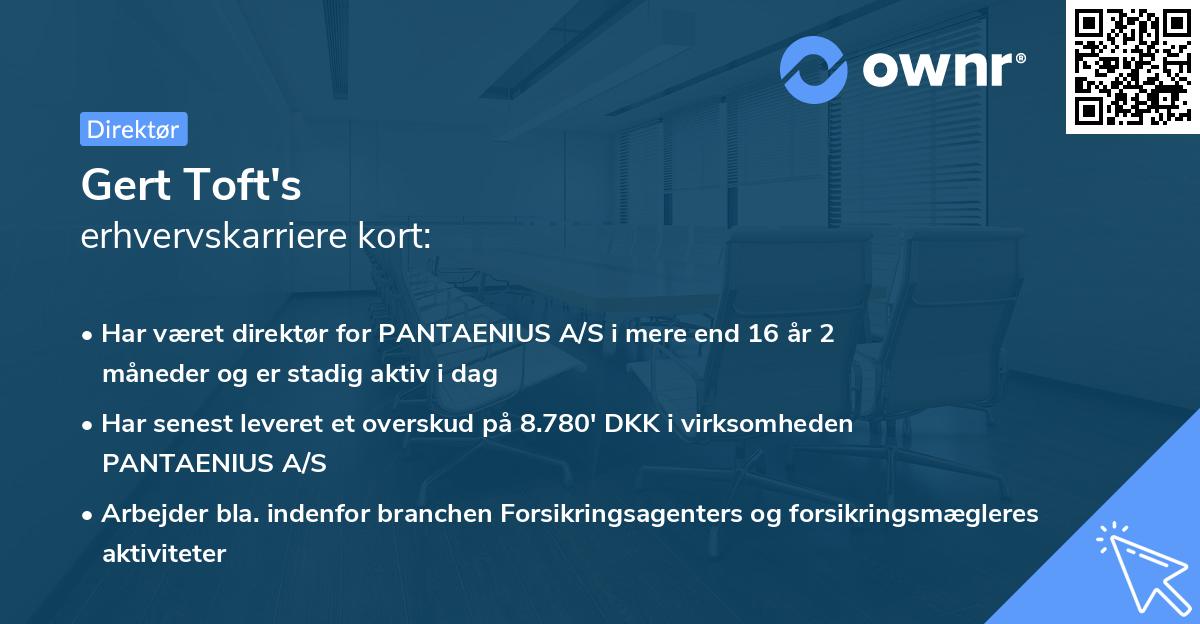 Gert Toft's erhvervskarriere kort