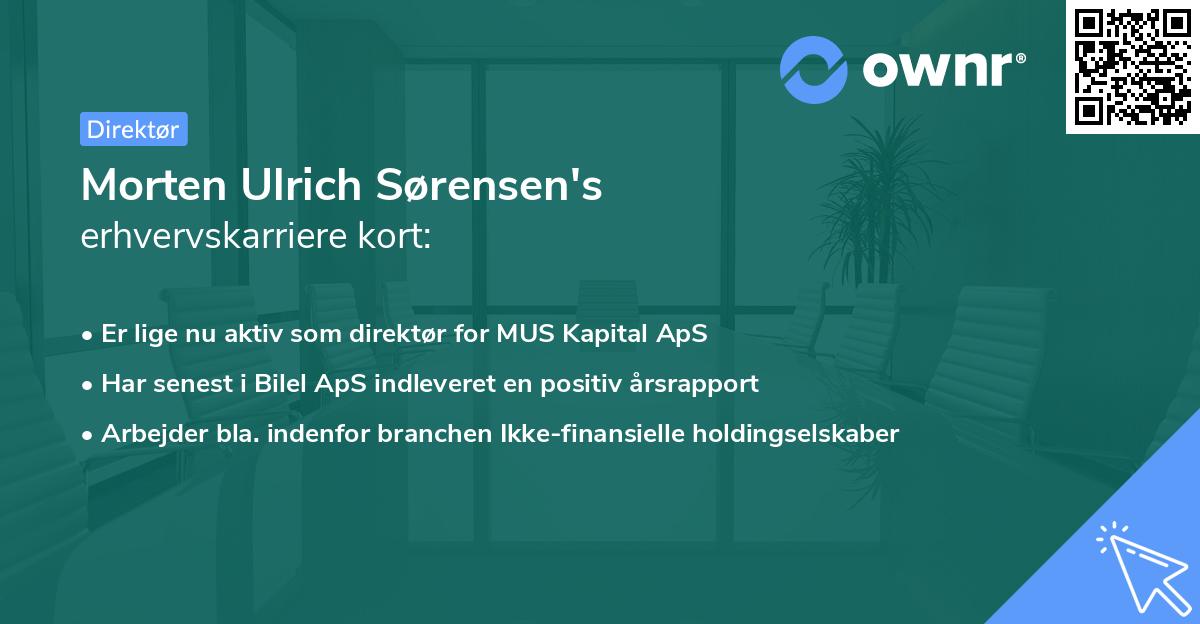 Morten Ulrich Sørensen's erhvervskarriere kort