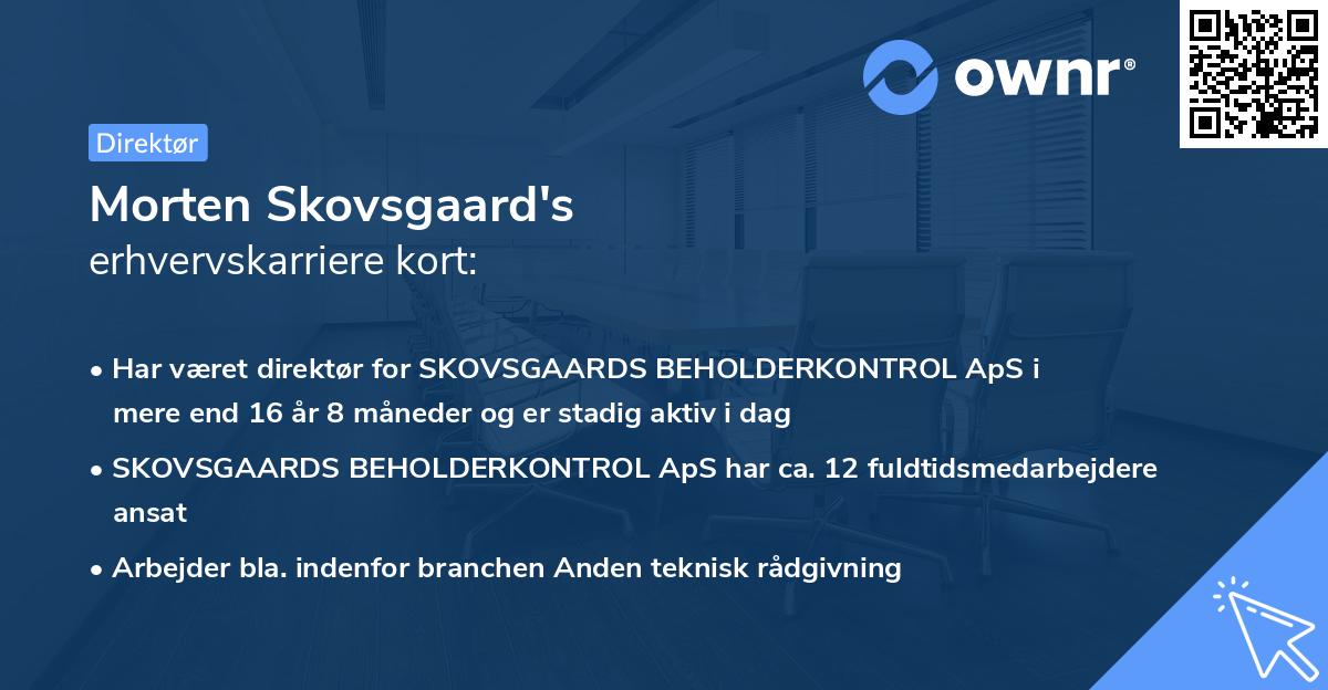 Morten Skovsgaard's erhvervskarriere kort
