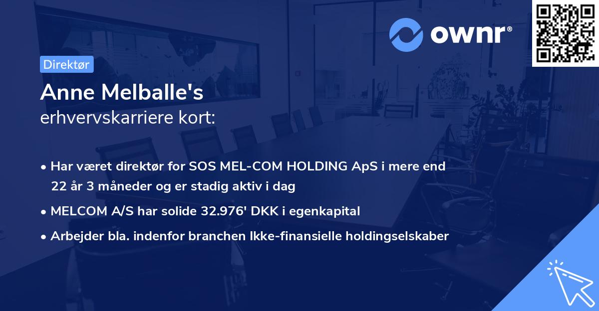 Anne Melballe's erhvervskarriere kort