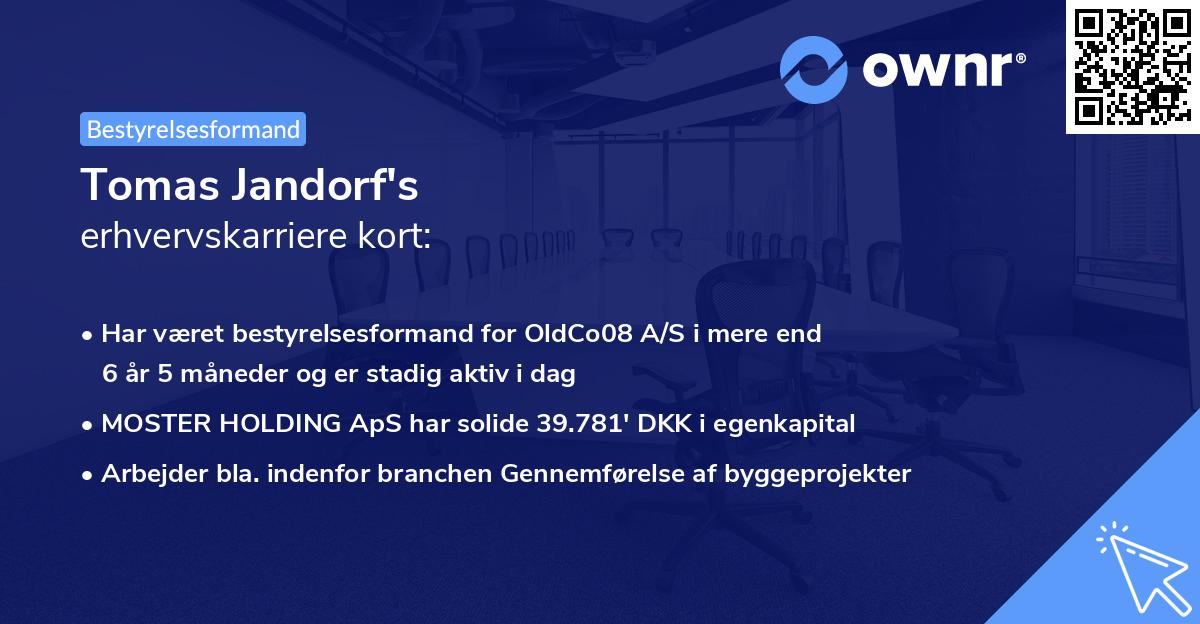 Tomas Jandorf's erhvervskarriere kort