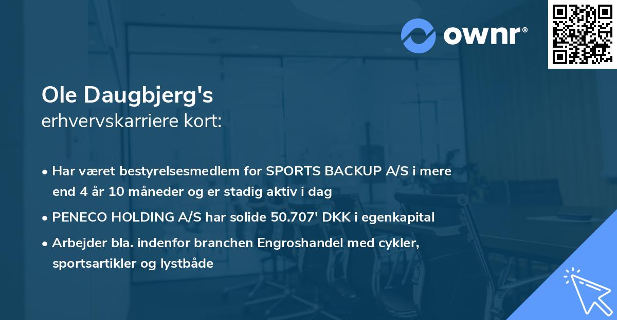 Ole Daugbjerg's erhvervskarriere kort