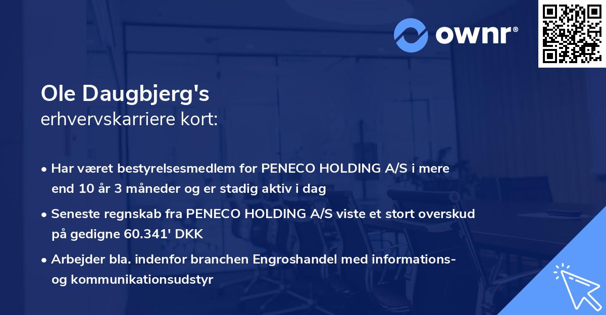 Ole Daugbjerg's erhvervskarriere kort