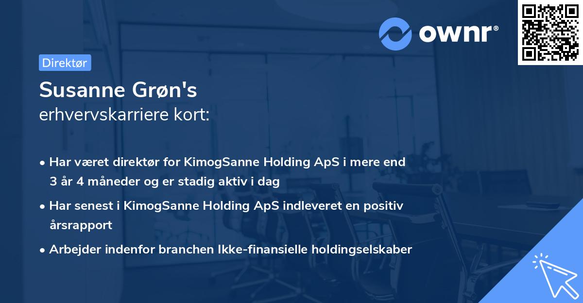Susanne Grøn's erhvervskarriere kort