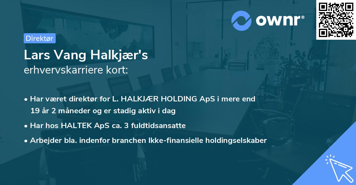 Lars Vang Halkjær's erhvervskarriere kort