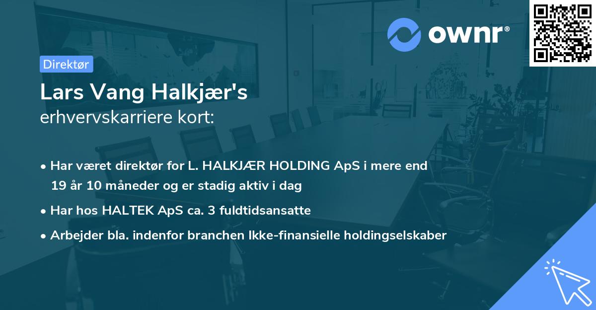 Lars Vang Halkjær's erhvervskarriere kort