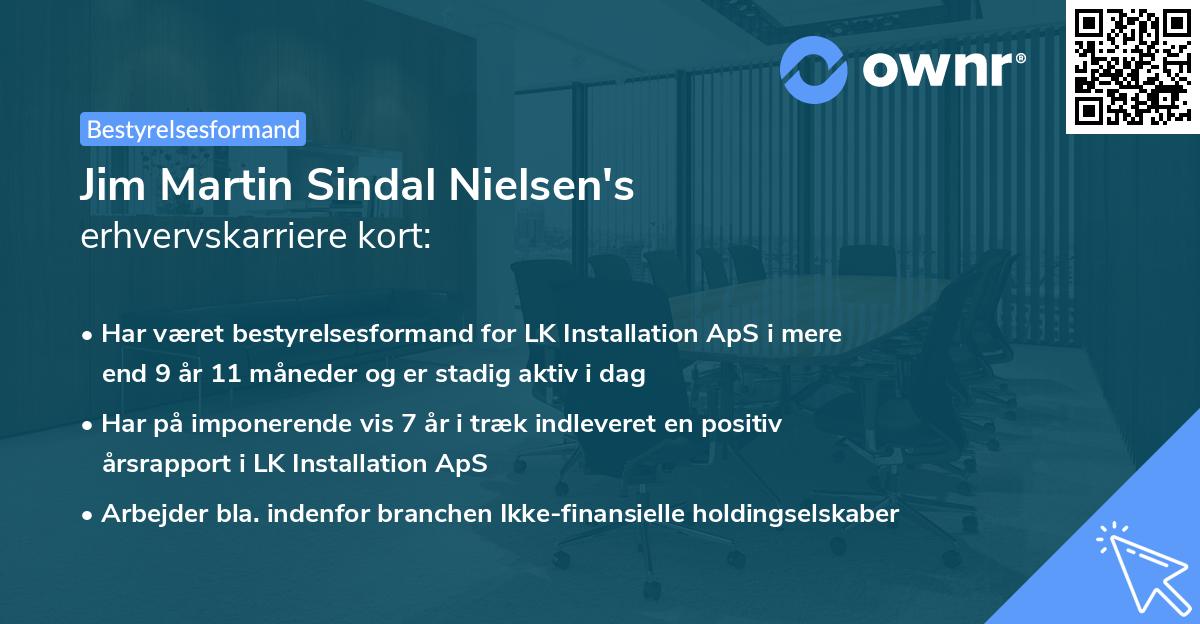 Jim Martin Sindal Nielsen's erhvervskarriere kort