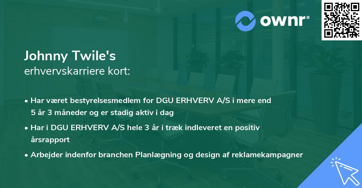 Johnny Twile's erhvervskarriere kort